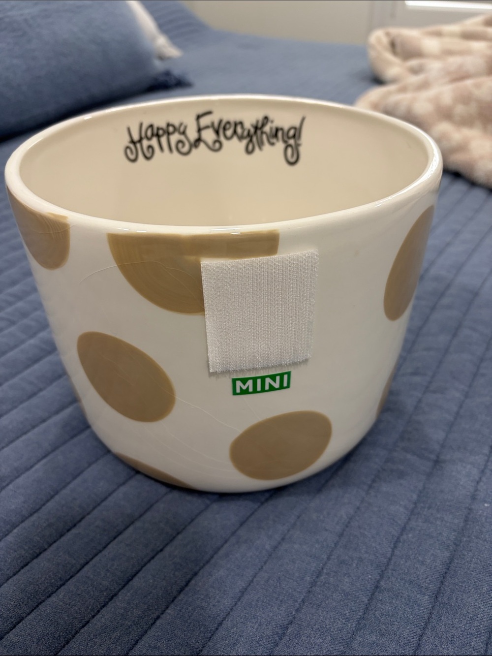 Happy Everything Coton Colors Collection Bowl in Tan/Cream Dot
